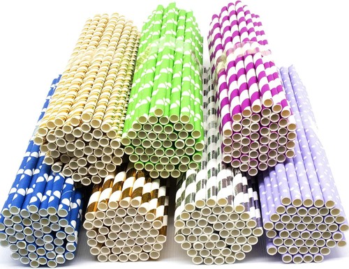 Paper fancy drinking straws - paper,