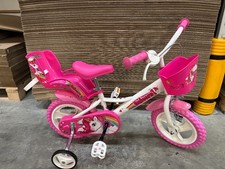 Dino 12" Unicorn Kids White Childrens Bike