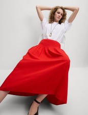 Marks & Spencer Womens Red Linen Maxi A Line Women Skirt - M&S