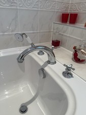 Jado Tradition 4 Hole Bath Filler Tap With Deck Mounted Hand Held Shower