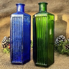 Vintage Ribbed Chemist Bottles