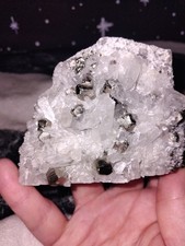 339g pyrite in Quartz Crystal