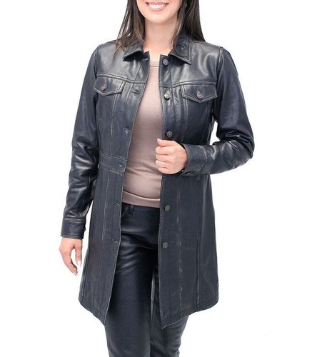 Women black trucker biker - women's,