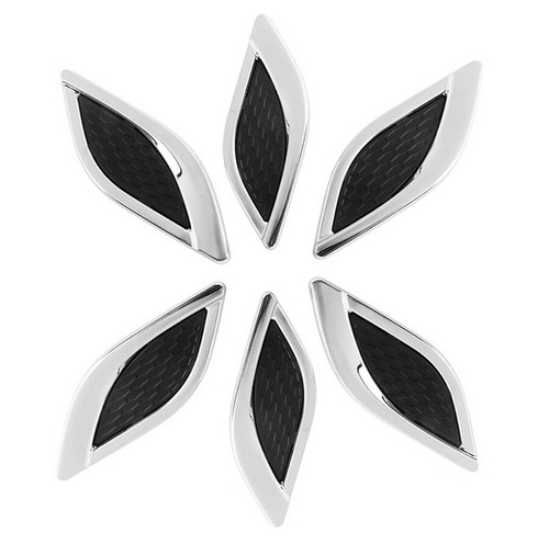 6pcs chrome metal sticker - 3d,