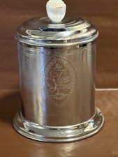 Vintage Chrome Tea Caddy by Celtic with White Handle - Made in England