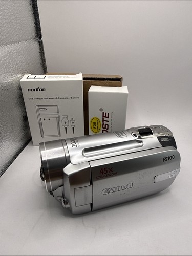 Canon fs100 camcorder silver - camcorder,