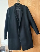COS Black 80% Wool Midi Coat