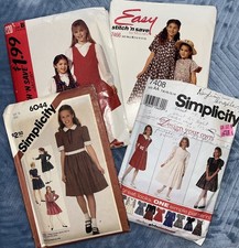 4 Girls Dress Patterns 1990's
