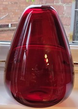 Vintage deep red hand blown