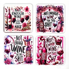 Funny Wine Themed Gift set Coasters for Wine lovers Coaster Gift Set of 4