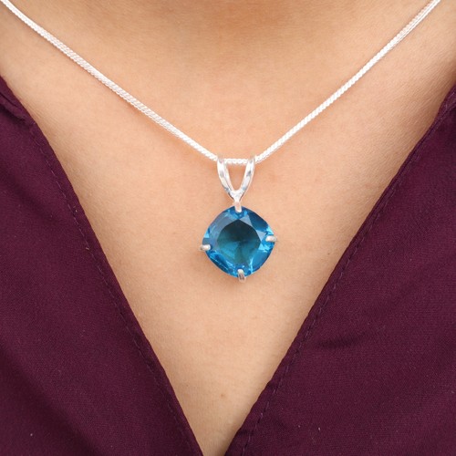 Swiss blue topaz gemstone 925 - blue,