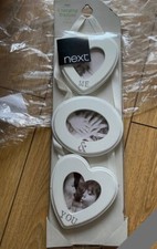 BNIB NEXT Wooden Hanging Hearts Photo Frames. Wall Decor. Gift?. New