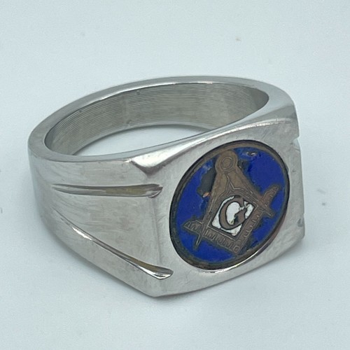 Masonic square compass ring - square,