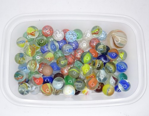 Vintage glass marbles - glass, mixed