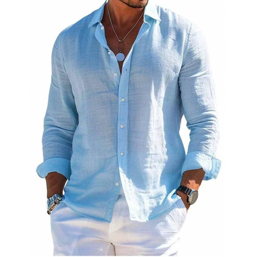 Mens cotton linen beach shirts - cotton,