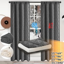 Quilted Heavy Duty Door Curtains Drapes Temporary Thermal Winter Curtains Liner