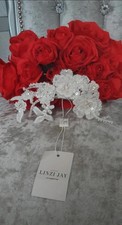 Linzi Jay wedding hairpiece