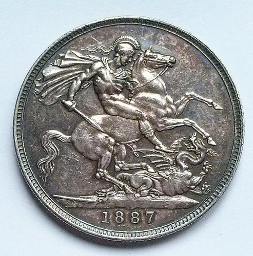 1887 crown silver - silver, coin