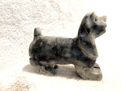 Carved soapstone dog - soapstone, basset