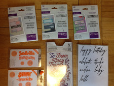 Large selection of sentiment dies. X cut, Gemini, etc.