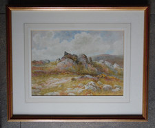 Devon, Dartmoor Landscape E C Pascoe Holman Original Antique Watercolour 1921