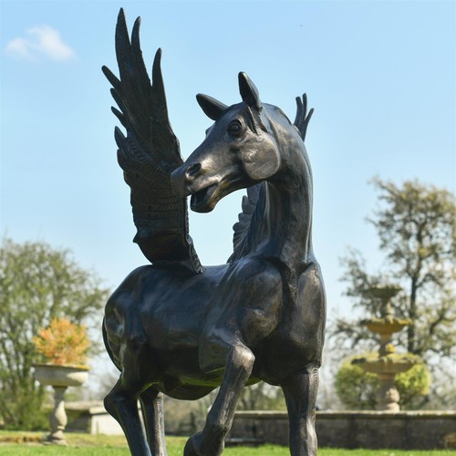 Bronze pegasus sculpture - pegasus,