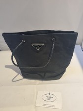 PRADA Nylon Mini Hand Tote Bag Tessuto Black Woven Handles