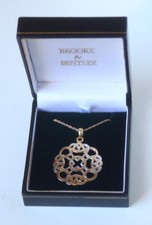 Brooks & Bentley Sterling Silver Hearts Pendant on 14K Gold Plate Twist Necklace