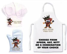 PERSONALISED PIZZA KING PRINT APRON,CHEFS HAT, OVEN MITT SINGLE / CREATE SET