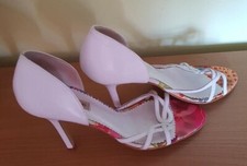 Dune white leather peep toe