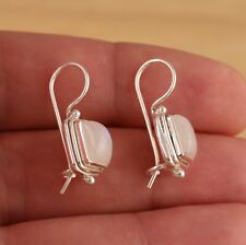 Rainbow Moonstone Solid 925 Sterling Silver Dangle Drop Earrings Gift Boxed