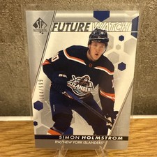 2022-23 SP Authentic Future Watch Rookie Simon Holmstrom RC Auto 204/999 