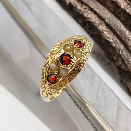 Early victorian ruby pearl - ruby, &