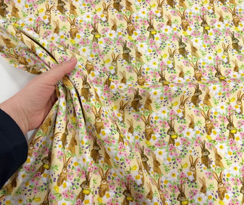 Wide easter cotton fabric - cotton,