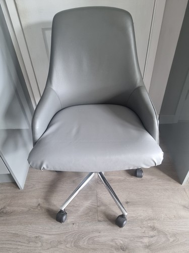 Faux leather grey swivel - leather,