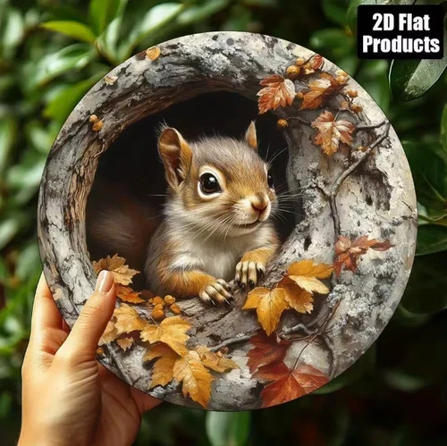 Squirrel garden plaque - squirrel, wooden