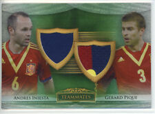 FUTERA 2014 GERARD PIQUE ANDRES INIESTA BARCELONA TEAMMATES /55 JERSEY CARD