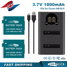 2x NB-6LH Battery+Charger For