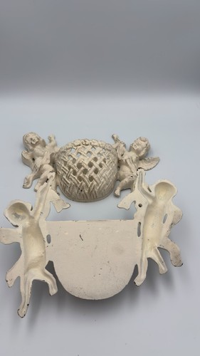 Vintage pair cast iron - pair, cherub