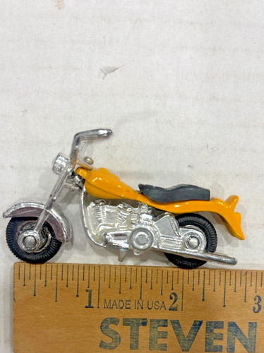 Yellow die cast motorcycle - cast, toy