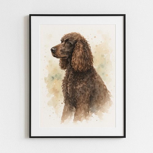 Irish water spaniel - water,