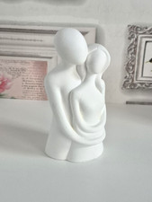 Lovers Couple Ornament Pure White Handmade Cast Stone Romantic Gift H12cm