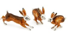 Saturno Silver and Enamel Hare  - Fully Hallmarked Sterling Silver