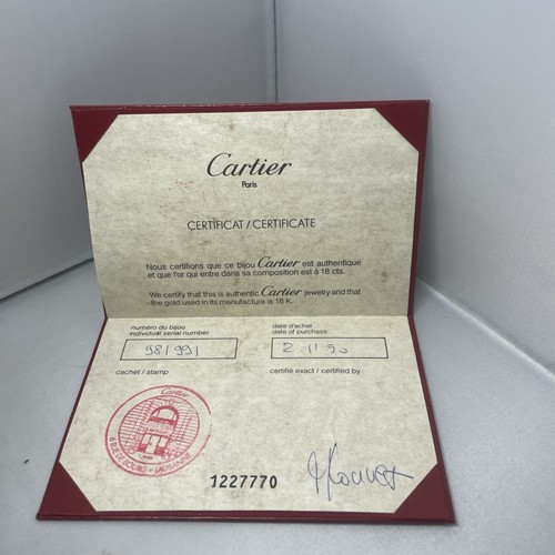 Cartier certificate card red - cartier,