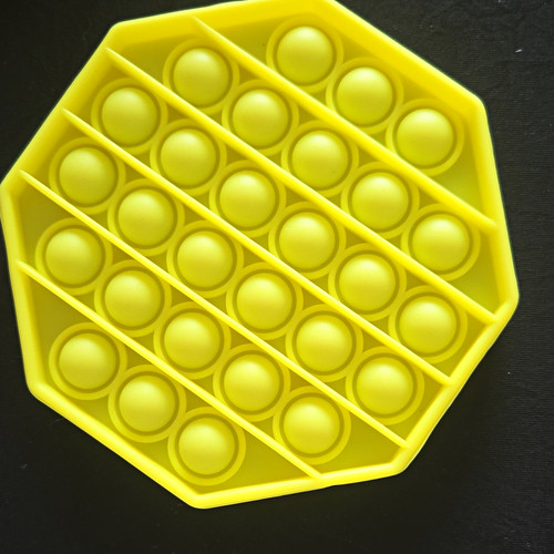 Yellow silicone octagon pop - silicone,