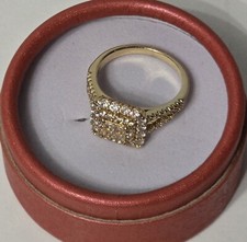 Ladies Fashion Cubic Zirconia Yellow Gold Plated Engagement Cocktail Ring sz 8