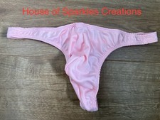 ? Men’s 32” Waist Pink High Leg Lycra Thong Swimwear / Underwear