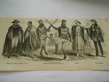 Engraving 1853 - costumes of