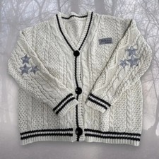 Folklore Cardigan Cable Knit Womens Stylish Jumper High Quality Perfect for Autu