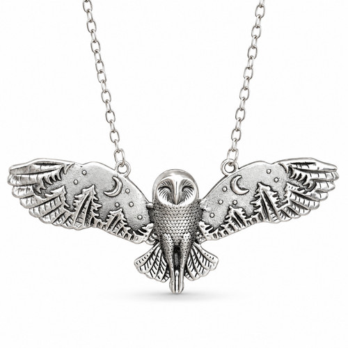 Owl pendant moon - pendant, phase